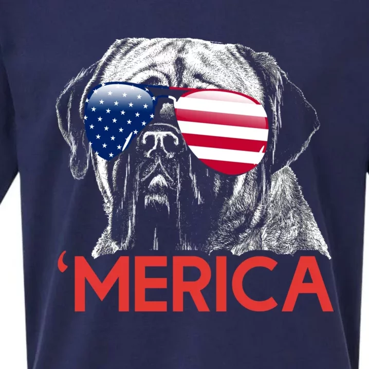 Merica Neapolitan Mastiff American Flag 4th Of July Sueded Cloud Jersey T-Shirt