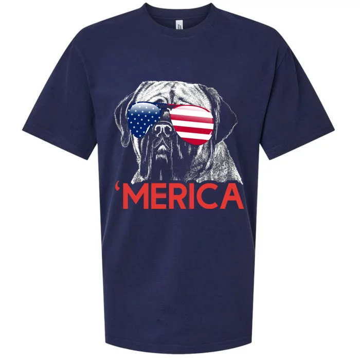 Merica Neapolitan Mastiff American Flag 4th Of July Sueded Cloud Jersey T-Shirt