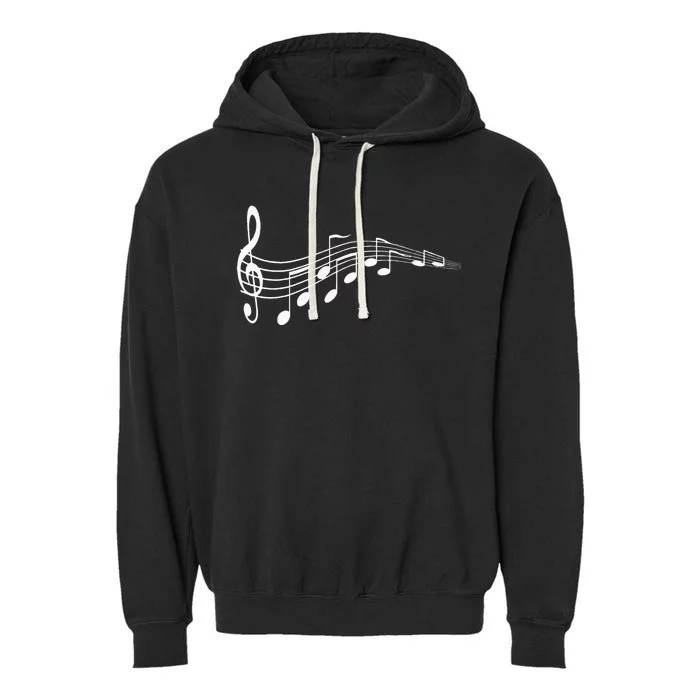 Musical Notes Music Dad Text In Treble Clef Garment-Dyed Fleece Hoodie