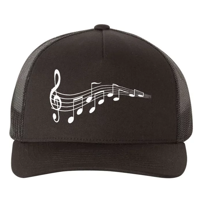 Musical Notes Music Dad Text In Treble Clef Yupoong Adult 5-Panel Trucker Hat