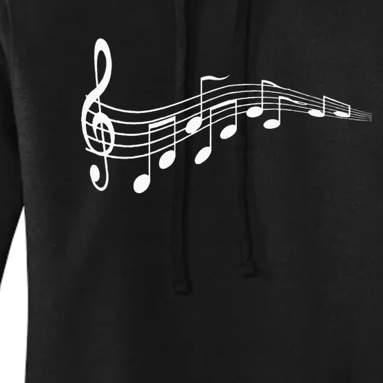 Musical Notes Music Dad Text In Treble Clef Women's Pullover Hoodie