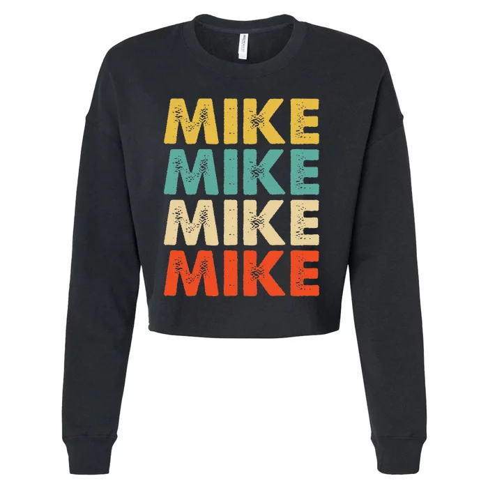 Mike Name Cropped Pullover Crew