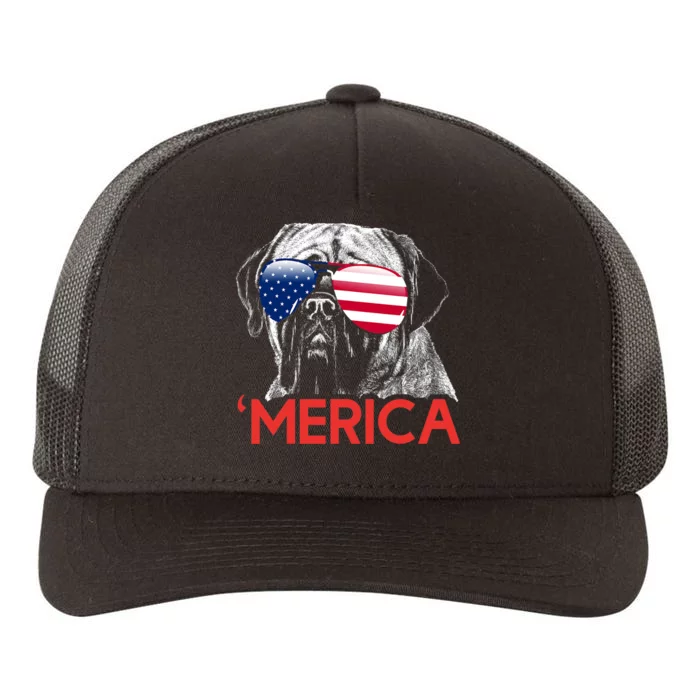 Merica Neapolitan Mastiff American Flag 4th Of July Yupoong Adult 5-Panel Trucker Hat