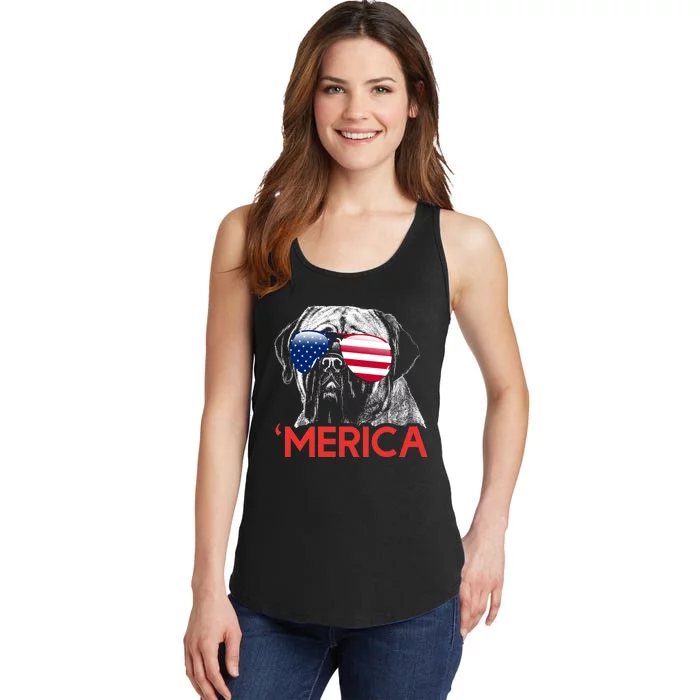 Merica Neapolitan Mastiff American Flag 4th Of July Ladies Essential Tank