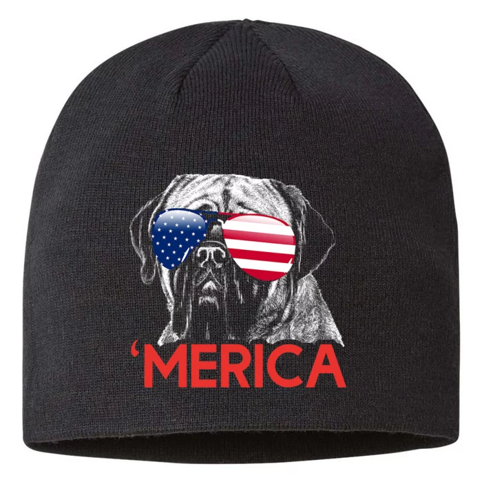 Merica Neapolitan Mastiff American Flag 4th Of July 8 1/2in Sustainable Knit Beanie