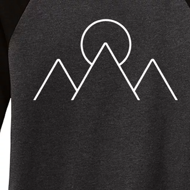 Mountain Nature Minimal Geometric Hiking Camping Hiker Gift Women's Tri-Blend 3/4-Sleeve Raglan Shirt