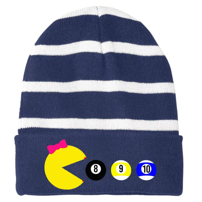 Mrs Nom Nom Billiards Striped Beanie with Solid Band