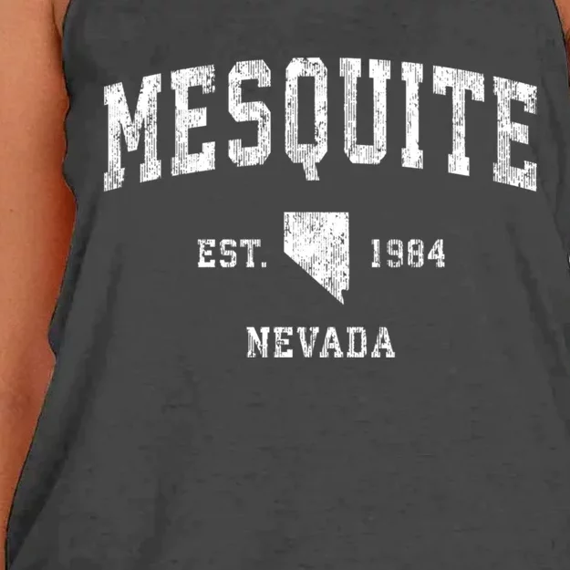 Mesquite Nevada Nv Vintage Athletic Sports Women's Knotted Racerback Tank