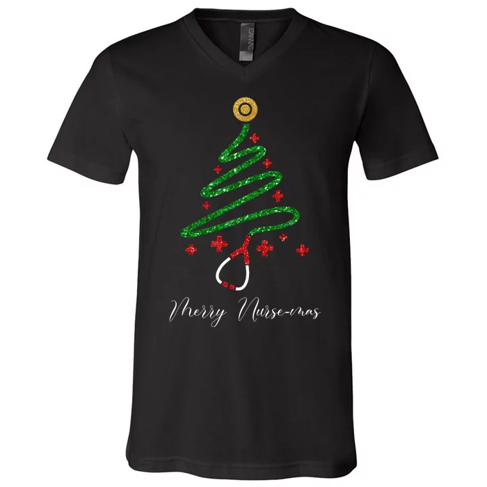 Merry Nursemas Nurse Christmas V-Neck T-Shirt