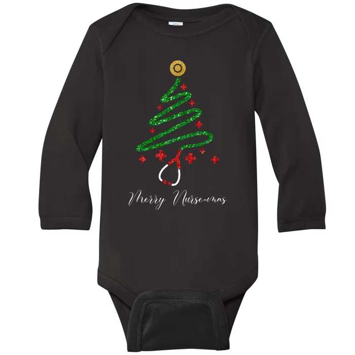 Merry Nursemas Nurse Christmas Baby Long Sleeve Bodysuit