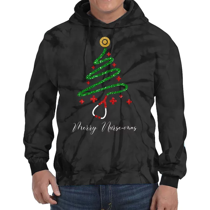 Merry Nursemas Nurse Christmas Tie Dye Hoodie