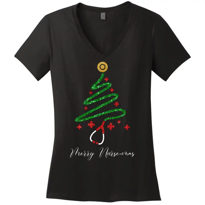 Merry Nursemas Nurse Christmas Women's V-Neck T-Shirt