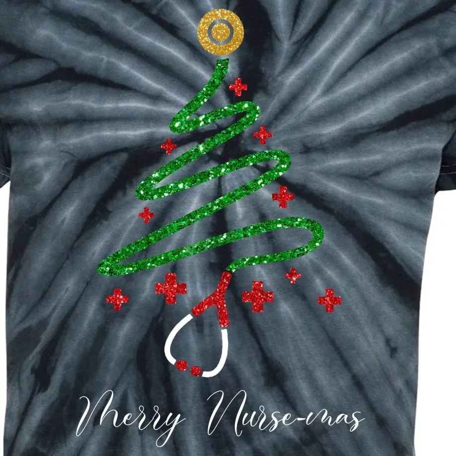 Merry Nursemas Nurse Christmas Kids Tie-Dye T-Shirt