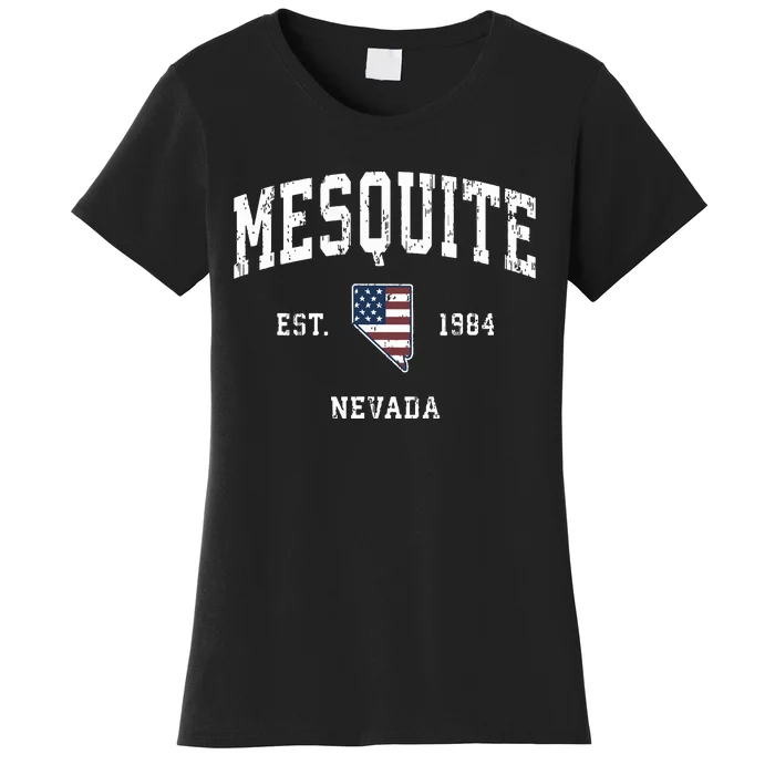 Mesquite Nevada Nv Vintage American Flag Sports Design Women's T-Shirt