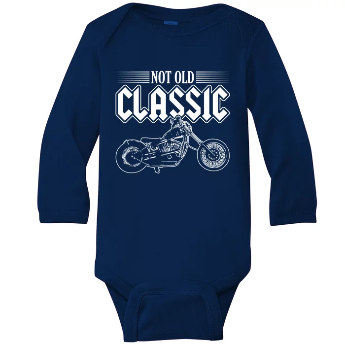 Motorcycle Not Old Classic Design Gifts Baby Long Sleeve Bodysuit