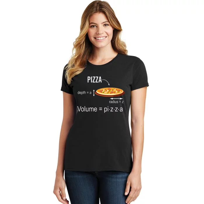 Maths Nerd Pizza Lovers Volume Formula Geek Math Teacher Women's T-Shirt