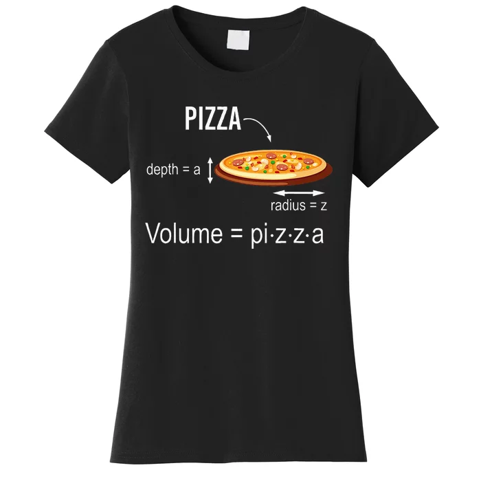 Maths Nerd Pizza Lovers Volume Formula Geek Math Teacher Women's T-Shirt