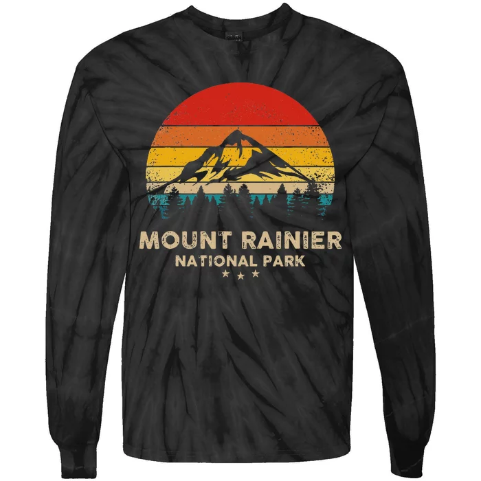 Mount National Park Retro Souvenir Tie-Dye Long Sleeve Shirt