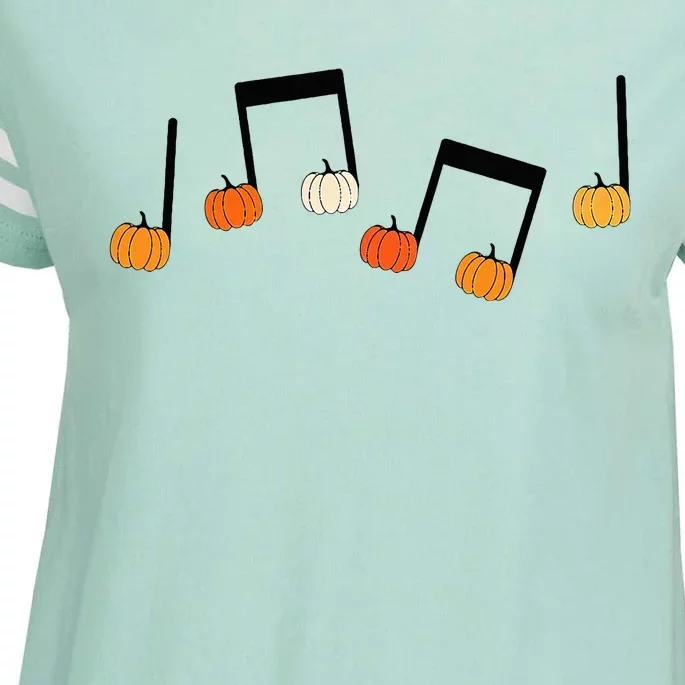 M.U.S.I.C Note Pumpkin Fall Music Teacher Halloween Costume Enza Ladies Jersey Football T-Shirt