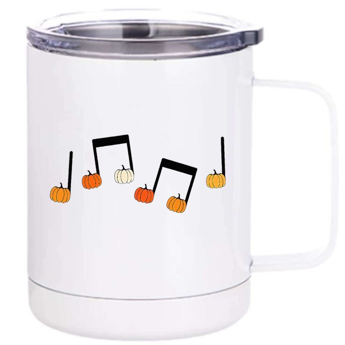 M.U.S.I.C Note Pumpkin Fall Music Teacher Halloween Costume Front & Back 12oz Stainless Steel Tumbler Cup