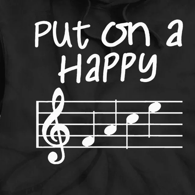 Musical Notes Put On A Happy Face Cute Music Loving Tie Dye Hoodie