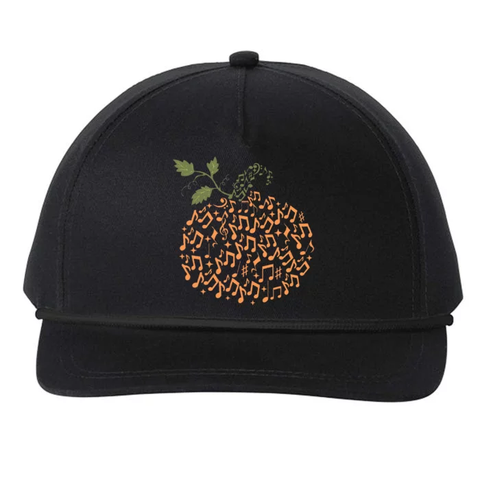 Music Notes Pumpkin Fall Music Teacher Autumn Halloween Snapback Five-Panel Rope Hat