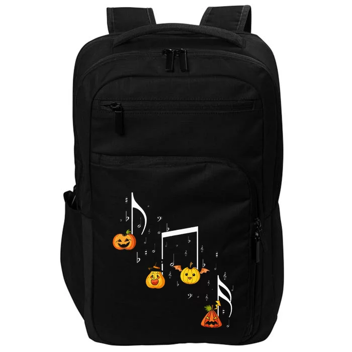 M.U.S.I.C Note Pumpkin Fall Music Teacher Halloween Costume Impact Tech Backpack