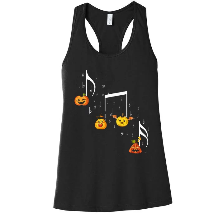 M.U.S.I.C Note Pumpkin Fall Music Teacher Halloween Costume Women's Racerback Tank