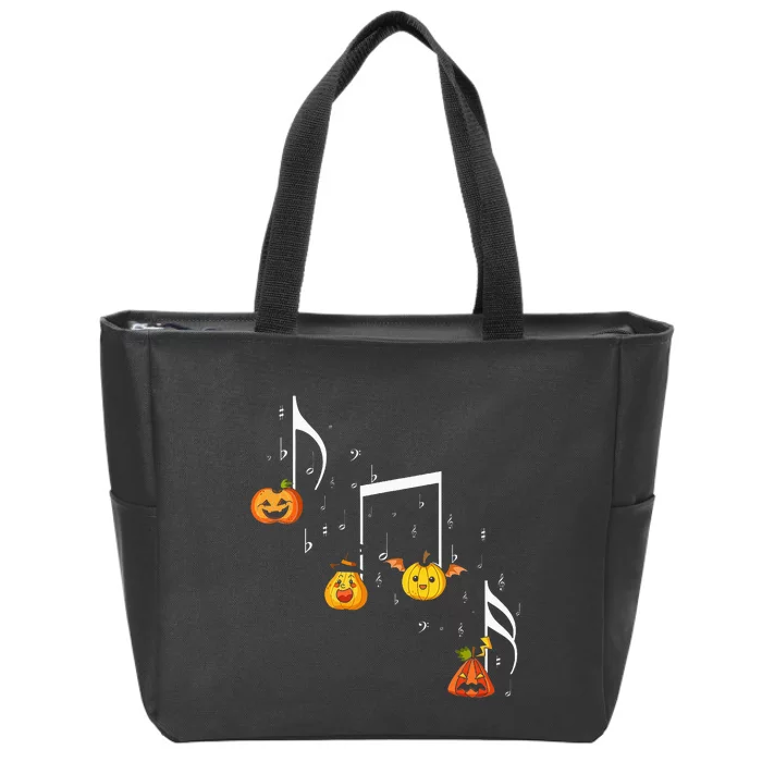 M.U.S.I.C Note Pumpkin Fall Music Teacher Halloween Costume Zip Tote Bag