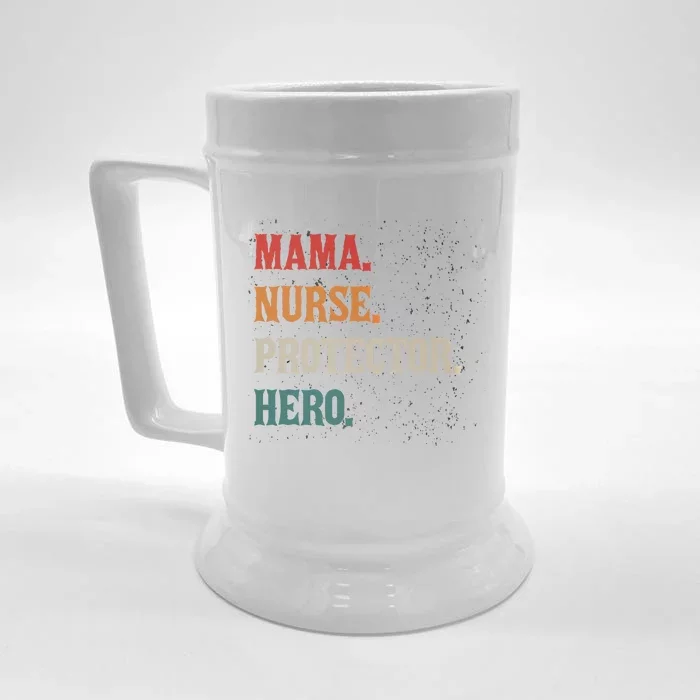 Mama Nurse Protector Hero Mom Mama Nursing Profession Gift Front & Back Beer Stein