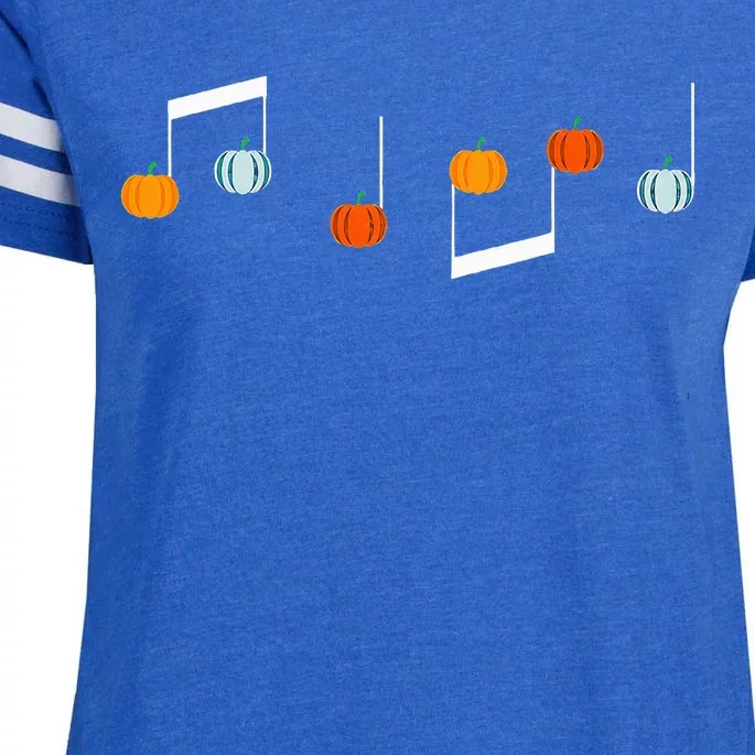 Music Note P.U.M.P.K.I.N Fall Music Teacher Halloween Costume Enza Ladies Jersey Football T-Shirt