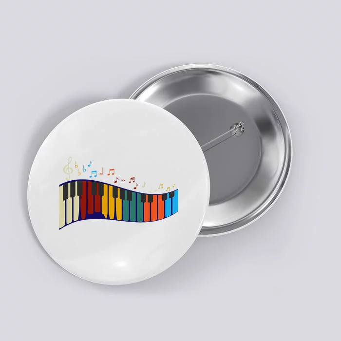 Music Notes Pianist Gift Colorful Piano Button