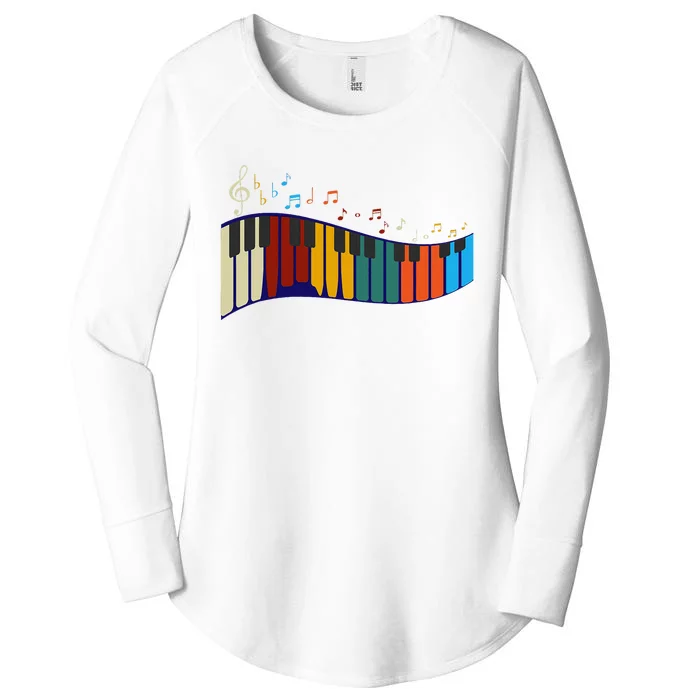 Music Notes Pianist Gift Colorful Piano Women's Perfect Tri Tunic Long Sleeve Shirt