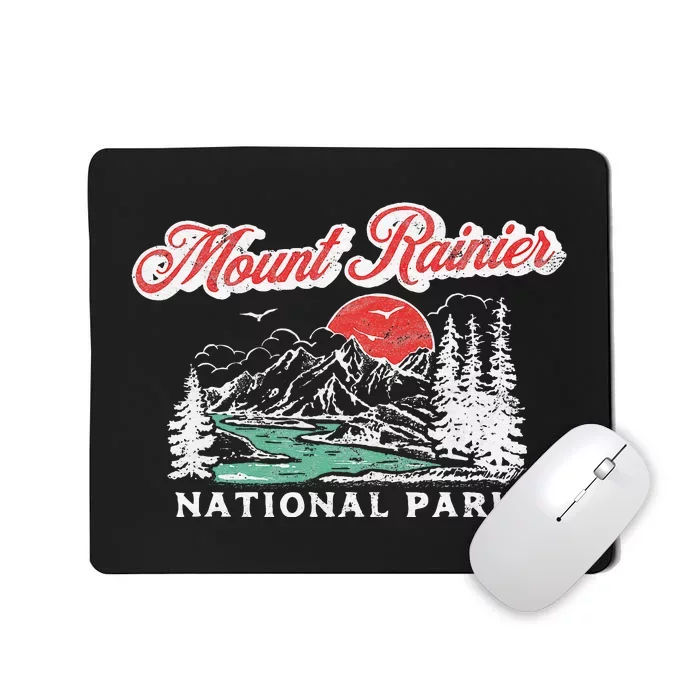 Mount National Park Retro 80s Mountains Graphic Mousepad