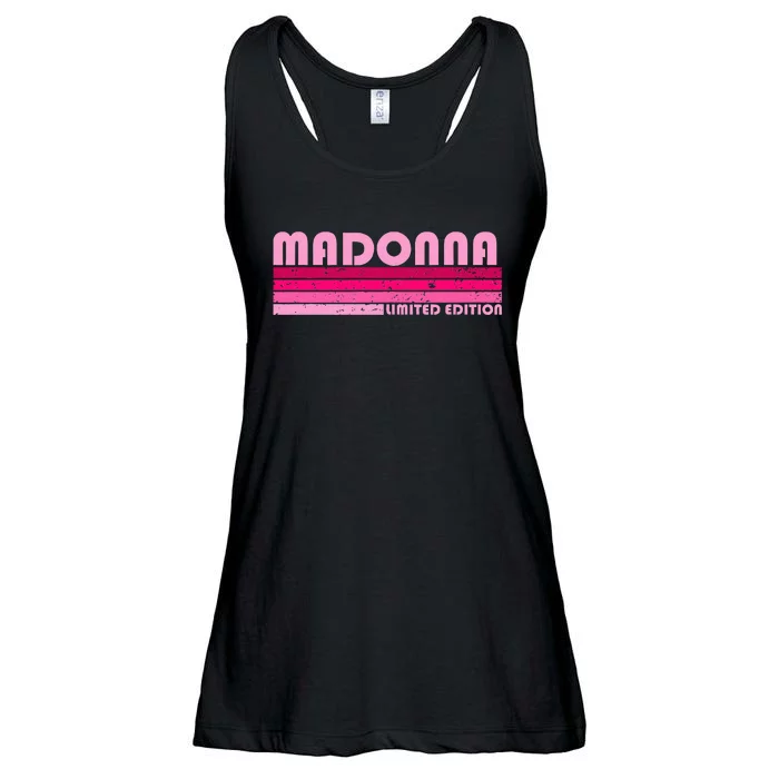 M.A.D.O.N.N.A Name Personalized Retro Vintage 80s 90s Birthday Ladies Essential Flowy Tank