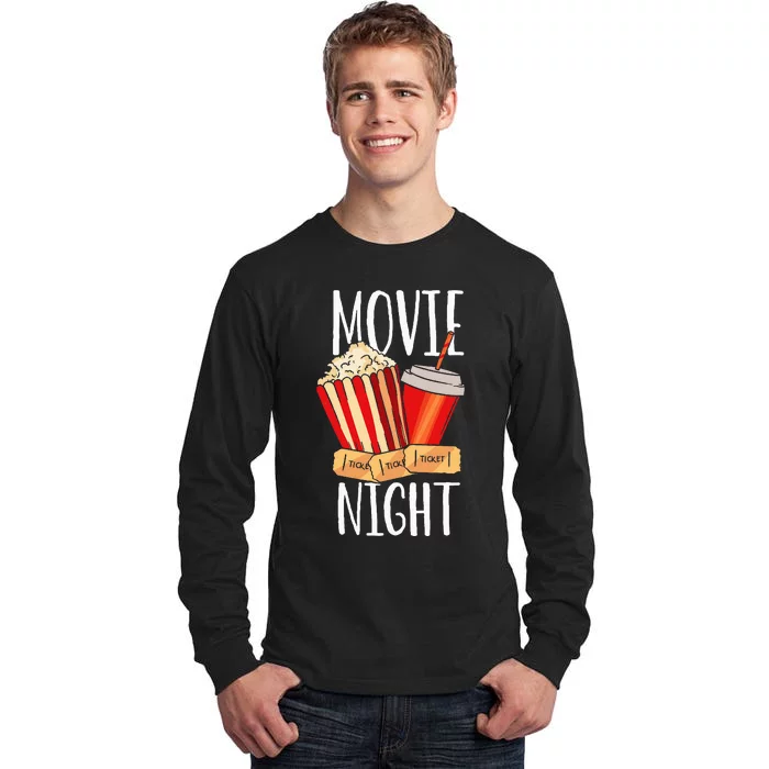 Movie Night Party Movie Night Tall Long Sleeve T-Shirt