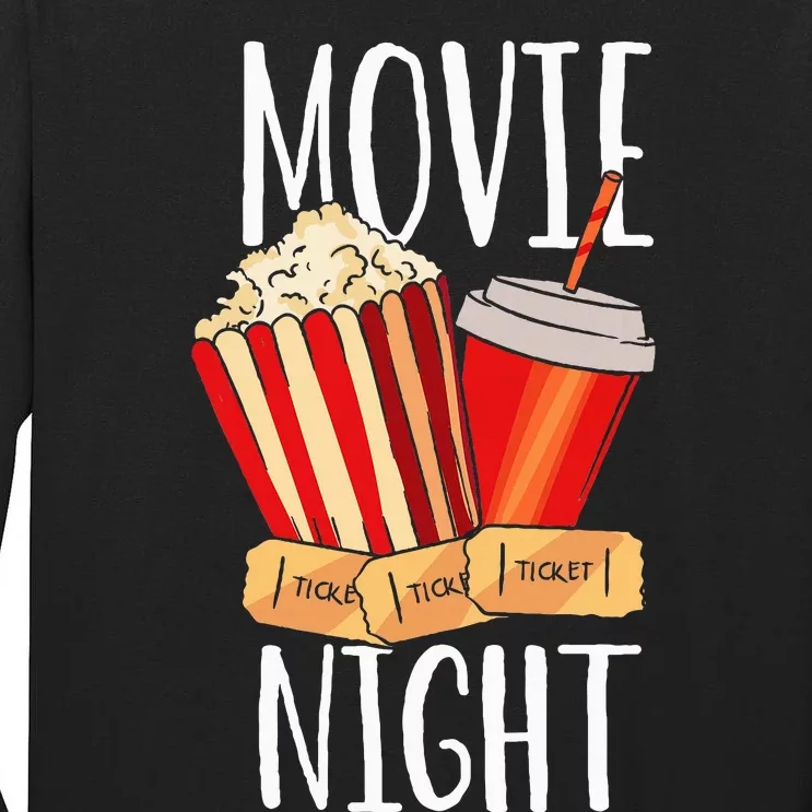 Movie Night Party Movie Night Tall Long Sleeve T-Shirt