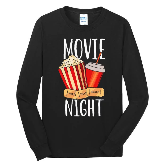 Movie Night Party Movie Night Tall Long Sleeve T-Shirt