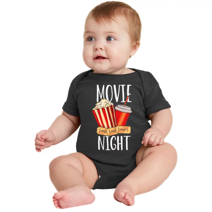 Movie Night Party Movie Night Baby Bodysuit