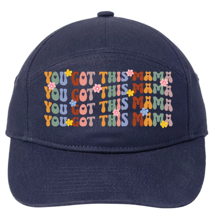 Mother Nurse Postpartum Nurse Groovy Mom Nurse Gift 7-Panel Snapback Hat