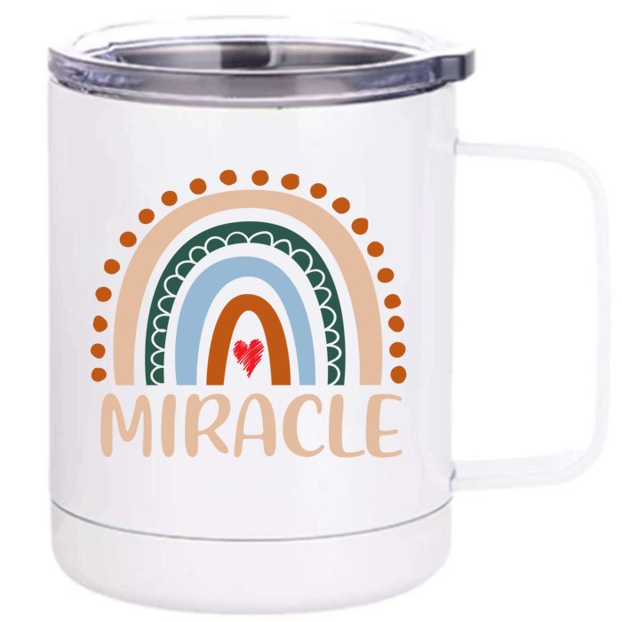 Miracle Name Personalized Funny Rainbow Miracle Cute Gift Front & Back 12oz Stainless Steel Tumbler Cup