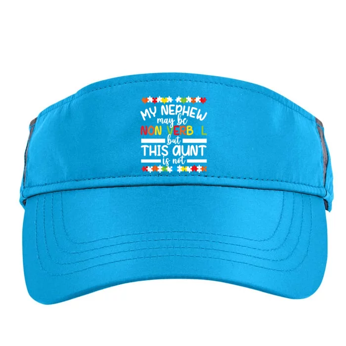 My Nephew Proud Autism Aunt Autism Warrior Aunt Gift Adult Drive Performance Visor