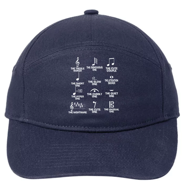 Musical Notes Symbol Definition Humor Funny Christmas Gift 7-Panel Snapback Hat