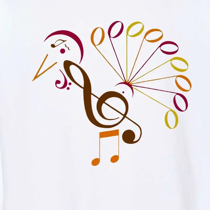 Music Note Symbol Turkey Music Teacher Thanksgiving Musician Garment-Dyed Sweatshirt