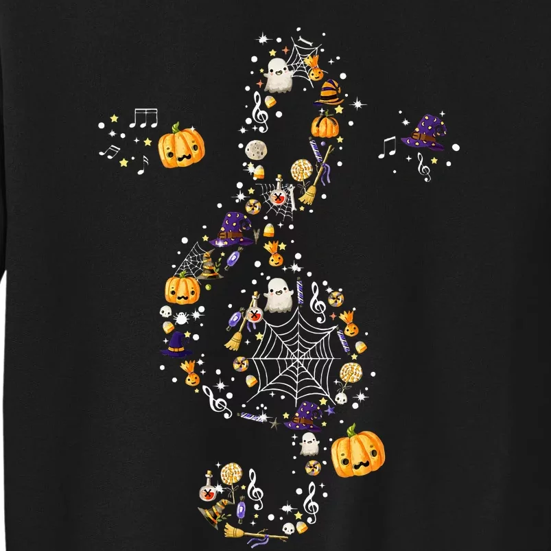 M.U.S.I.C Note Symbol Halloween For Music Teacher Musicians Tall Sweatshirt