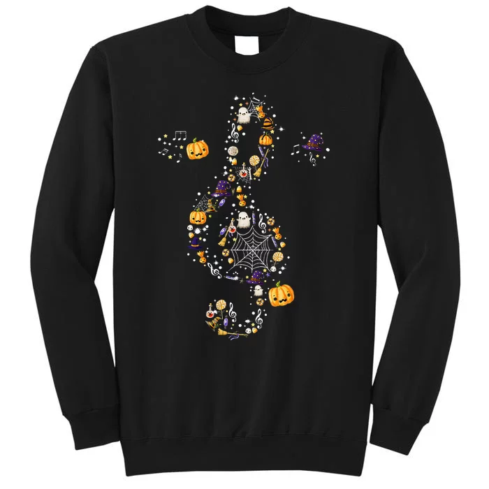 M.U.S.I.C Note Symbol Halloween For Music Teacher Musicians Tall Sweatshirt