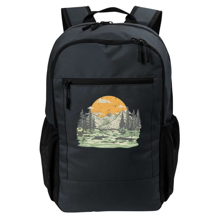 Mountain Nature Sunset Vintage Daily Commute Backpack