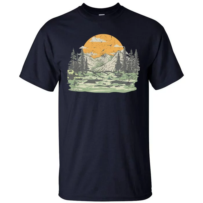 Mountain Nature Sunset Vintage Tall T-Shirt