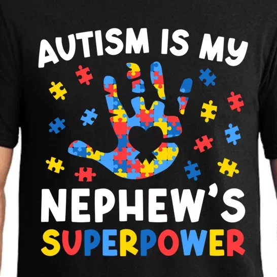 My NephewS Superpower Proud Autism Tia Autism Awareness Gift Pajama Set