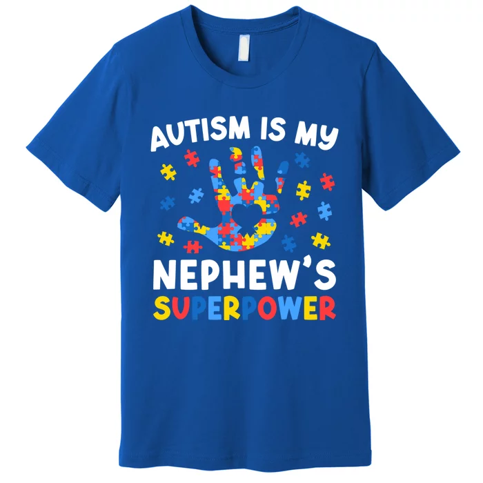 My NephewS Superpower Proud Autism Tia Autism Awareness Gift Premium T-Shirt